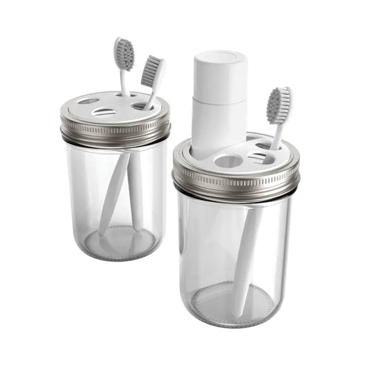 Toothbrush and Toothpaste Holder Lids For Wide Mouth